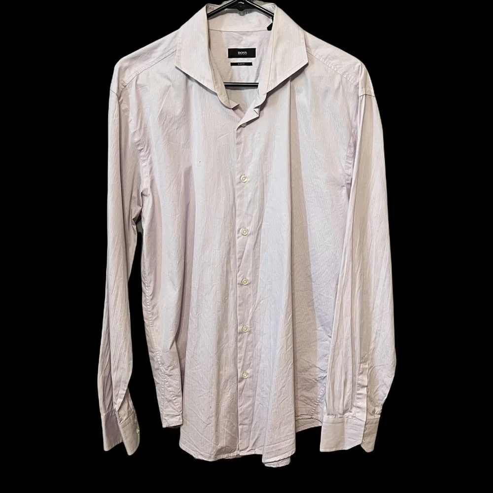 Hugo Boss Periwinkle Long Sleeve Slim Fit Casual Button Front Dress Shirt Small
